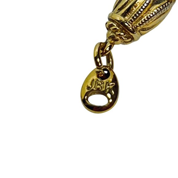 Jackie Kennedy Chunky Gold Tone Rope Chain Necklace W/Reversible Pendant (6002) - Picture 5 of 9